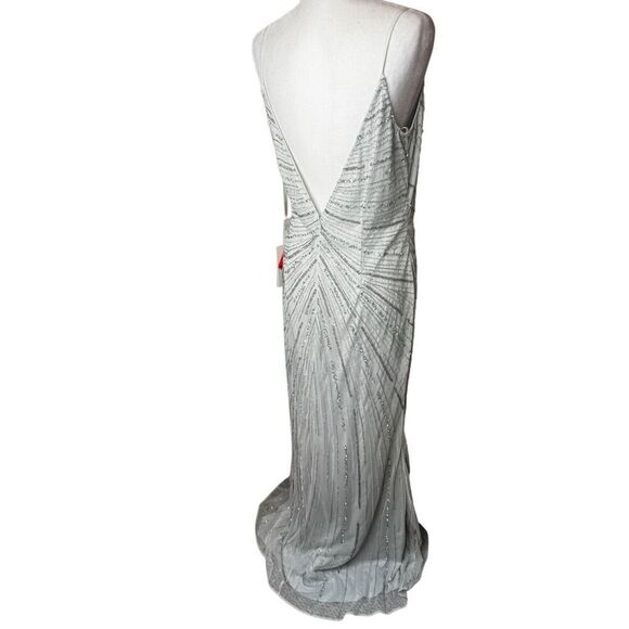 NWT Mac Duggal Beaded Sleeveless Faux Wrap Gown Size 12 Style 93733 - Picture 7 of 17